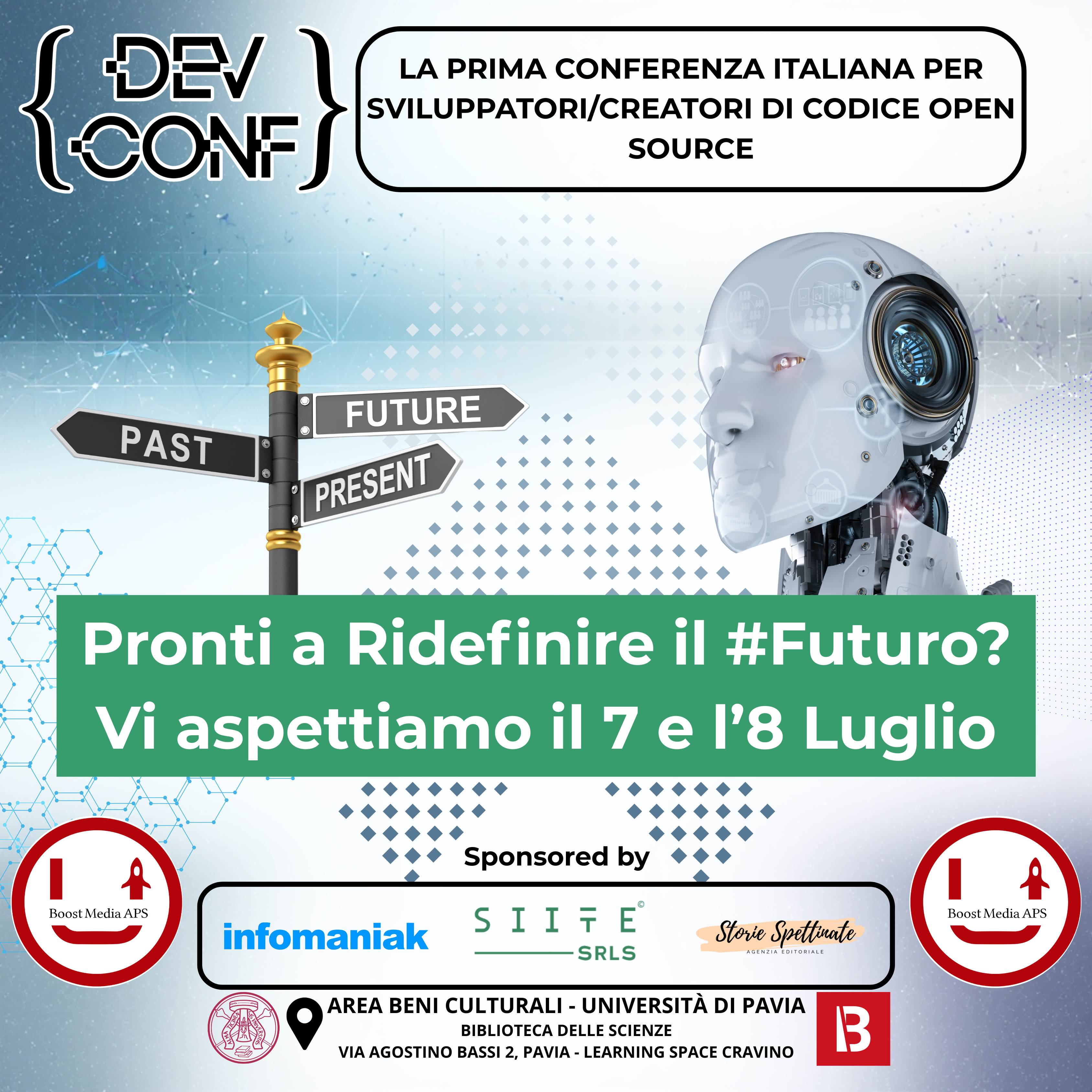 Il 7 e 8 Luglio vi aspettiamo a Pavia per il DevConf